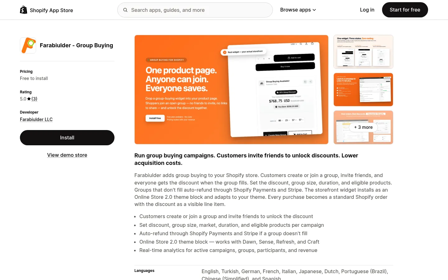 Farabiulder ‑ Group Buying website preview