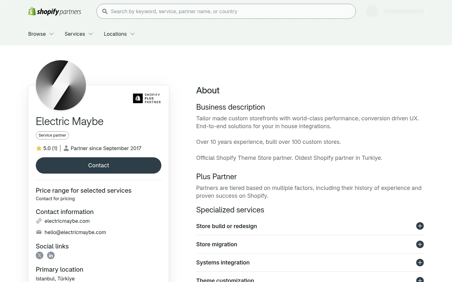 Electric Maybe website preview