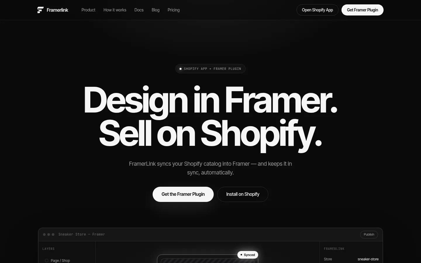 Framerlink — The missing link between Framer and Shopify website preview
