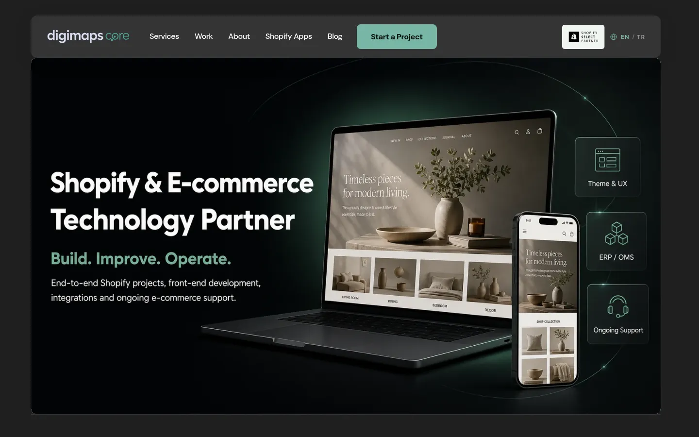 Digimaps Core | Shopify & Growth Partner website preview