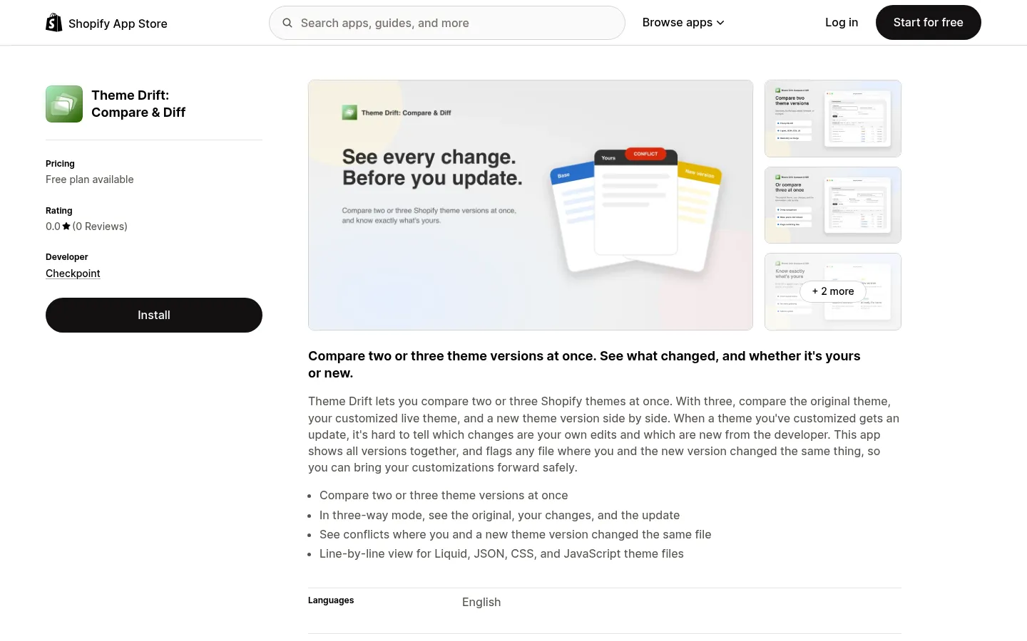 Theme Drift: Compare & Diff website preview